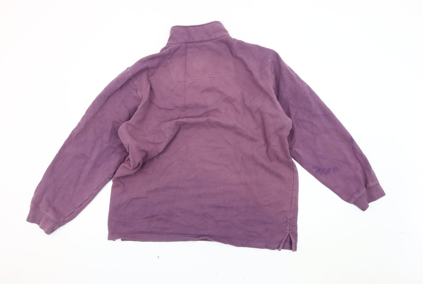 Cotton Traders Purple Unisex 1/4 Zip Sweatshirt L