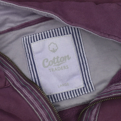 Cotton Traders Purple Unisex 1/4 Zip Sweatshirt L