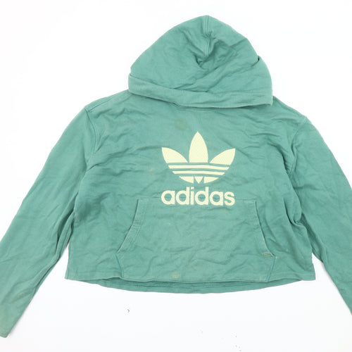 Adidas Women's Green Hoodie Size 14