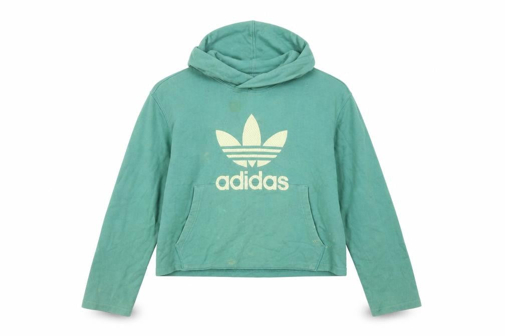 Front view of Adidas Women's Green Hoodie, size 14