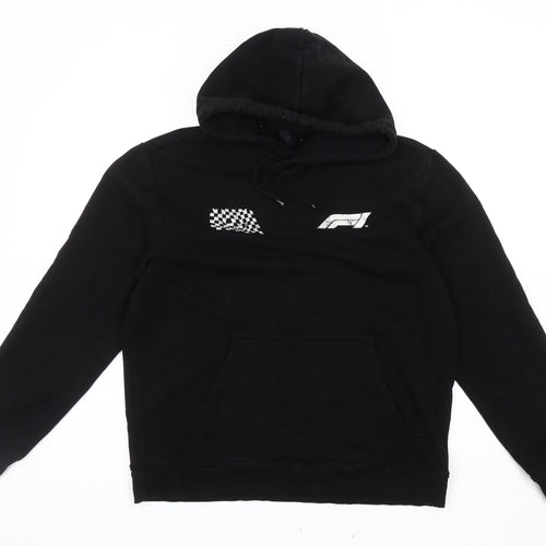 H&M Unisex Black Graphic Pullover Hoodie Medium