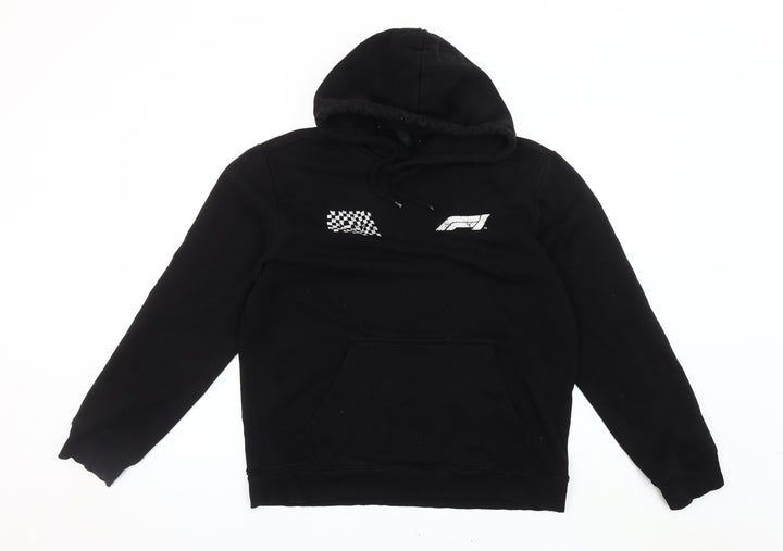 H&M Unisex Black Graphic Pullover Hoodie Medium