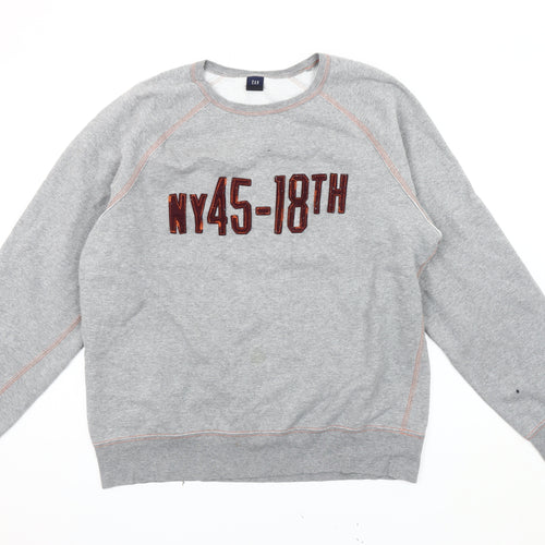 GAP Men's Grey Pullover Sweatshirt L