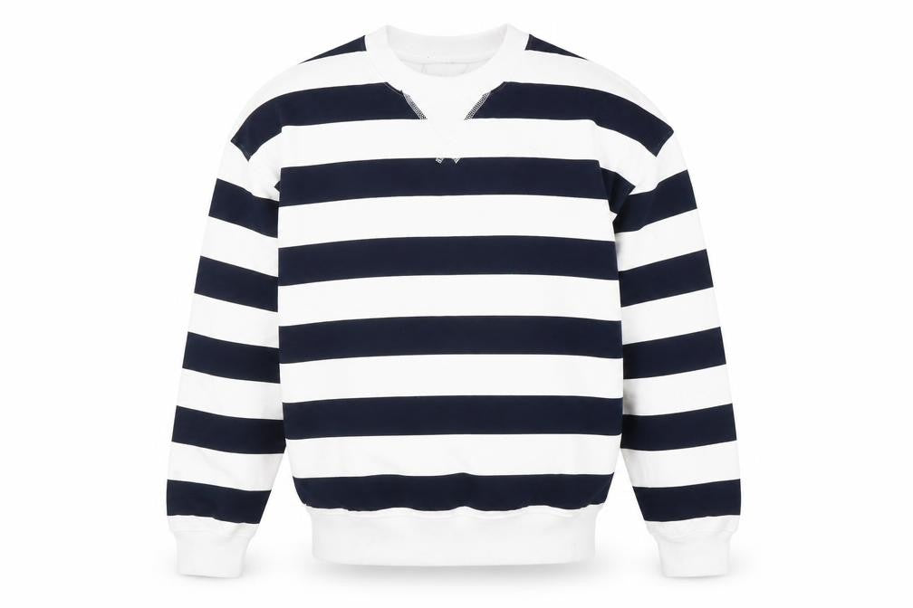 Front view of Marks & Spencer Men's XS Black Striped Sweatshirt