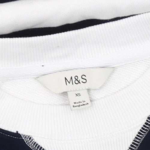 Marks and Spencer Men's XS Black Striped Sweatshirt