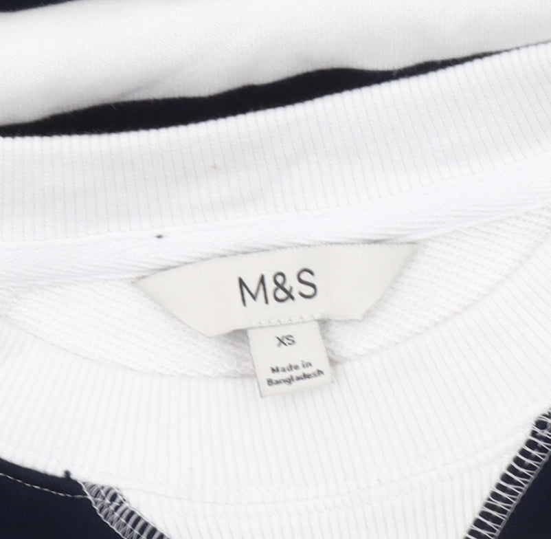 Marks and Spencer Men's XS Black Striped Sweatshirt