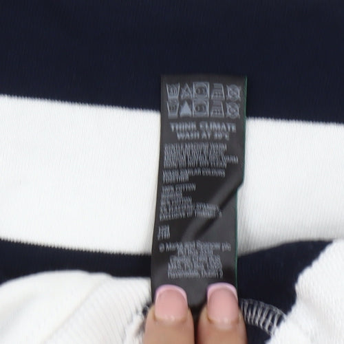 Marks and Spencer Men's XS Black Striped Sweatshirt