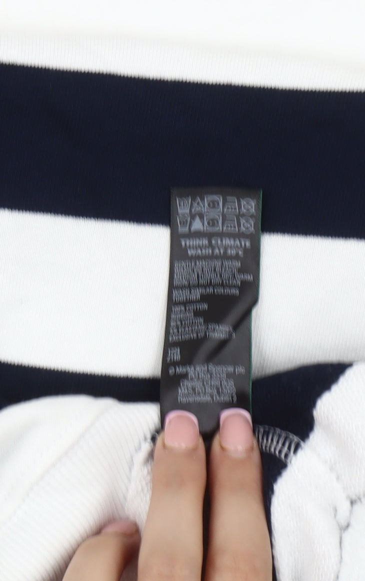 Marks and Spencer Men's XS Black Striped Sweatshirt