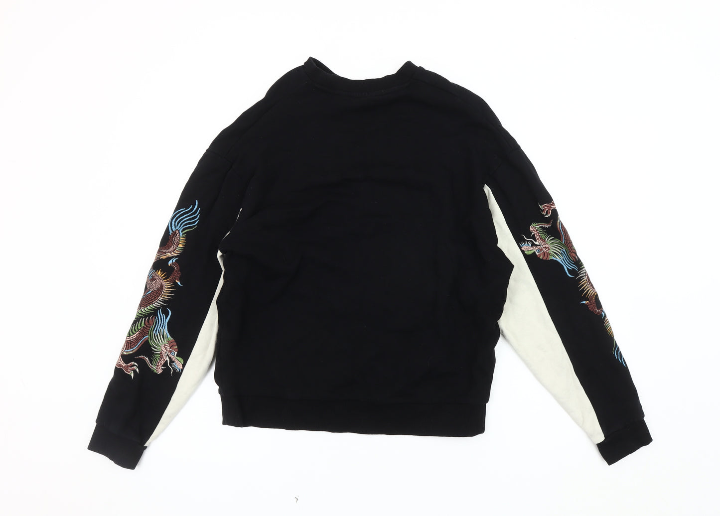 ASOS DESIGN Men's Black M Embroidered Pullover Sweatshirt
