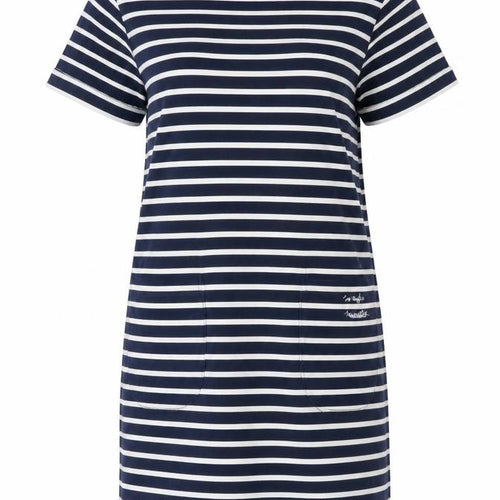 Weird Fish Women's Blue Stripe T-Shirt Dress Size 10