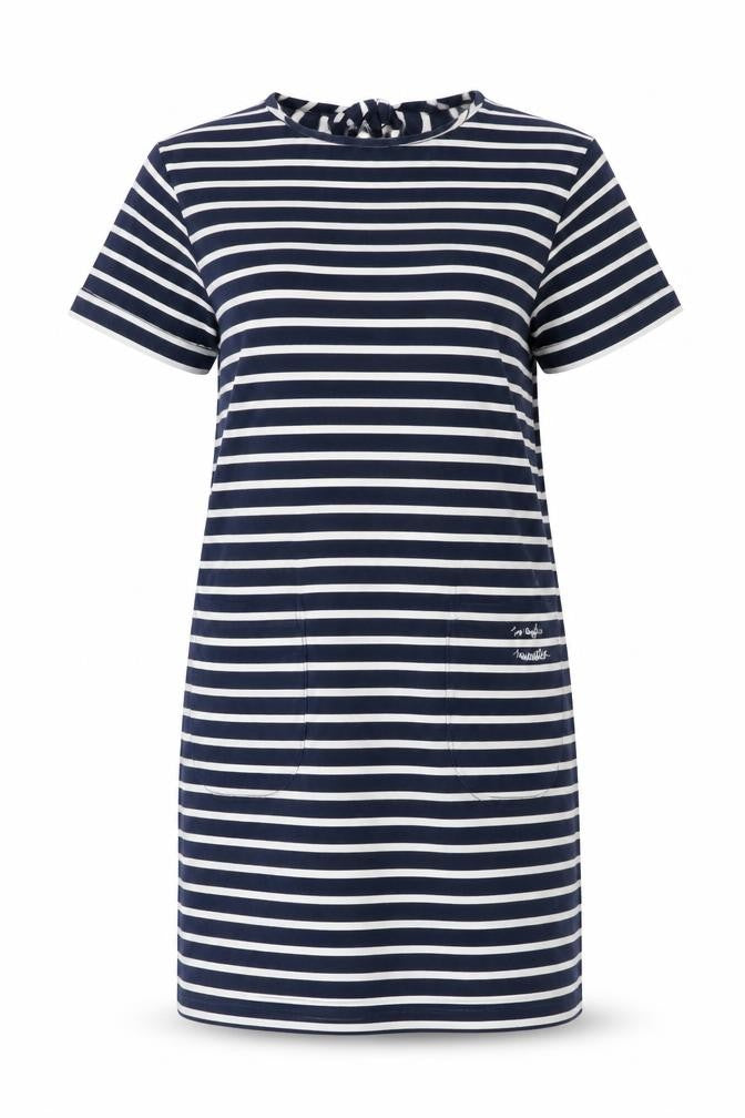 Weird Fish Women's Blue Stripe T-Shirt Dress Size 10