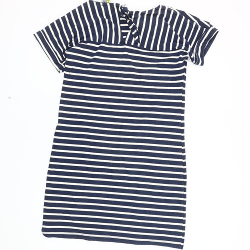 Weird Fish Women's Blue Stripe T-Shirt Dress Size 10