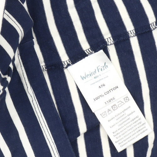 Weird Fish Women's Blue Stripe T-Shirt Dress Size 10