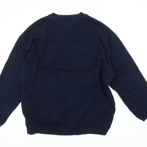 Pull&Bear Unisex Blue M Graphic Print Pullover Sweatshirt