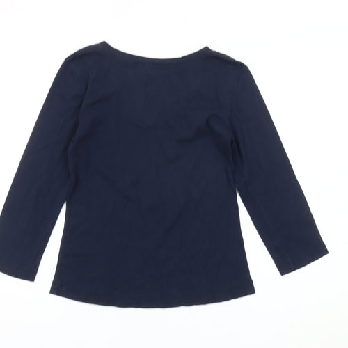 Adini Women's Blue V-Neck Long Sleeve Blouse