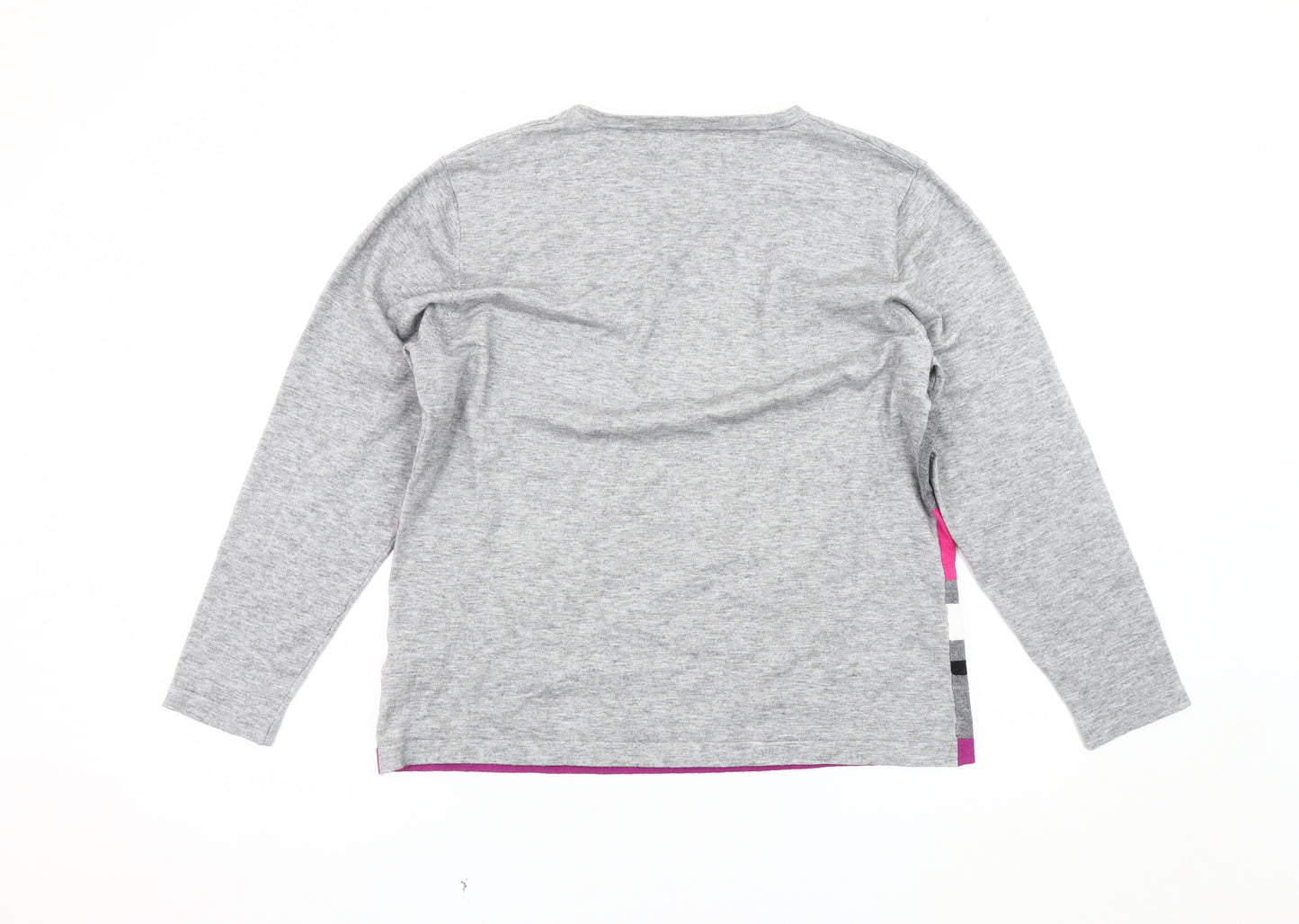 Bassini Women's Grey Colourblock Long Sleeve T-Shirt XL