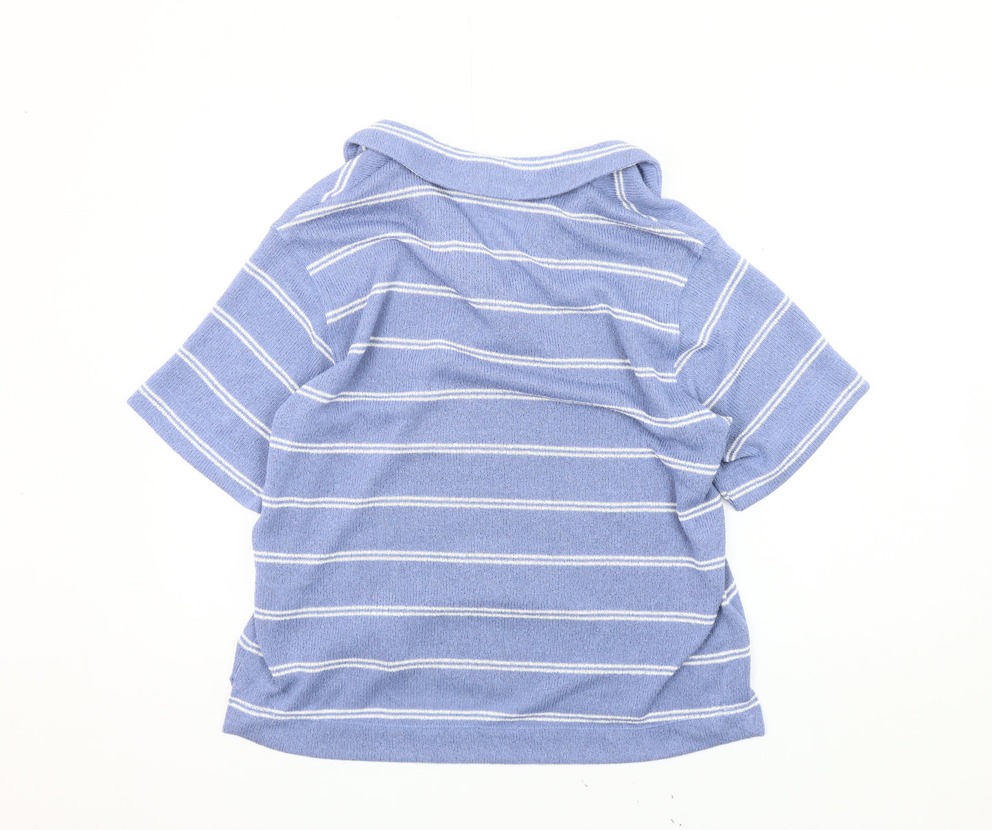 Marks and Spencer Women's Blue Striped Polo Size 14