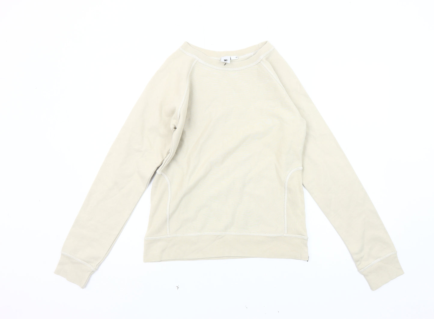 Beige Women's Pullover Sweatshirt, Size 12, Casual Comfort