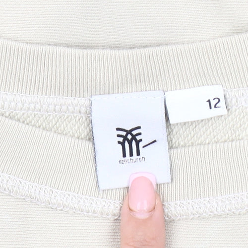 Beige Women's Pullover Sweatshirt, Size 12, Casual Comfort