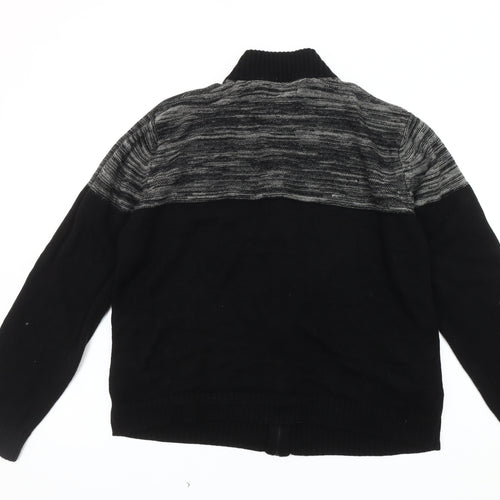 Brave Soul Men's Black Knit Full Zip Jacket, Large