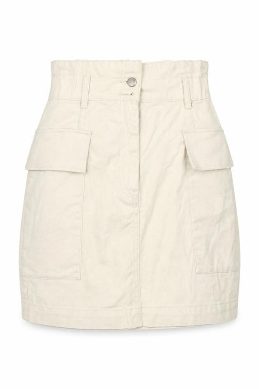Front view of H&M Women’s Beige Cargo Skirt, size UK 6