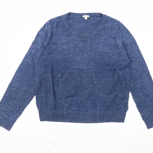 Gap Men's Blue Cotton Crew Neck Pullover Jumper - Size L