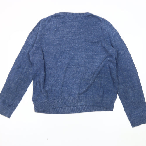 Gap Men's Blue Cotton Crew Neck Pullover Jumper - Size L