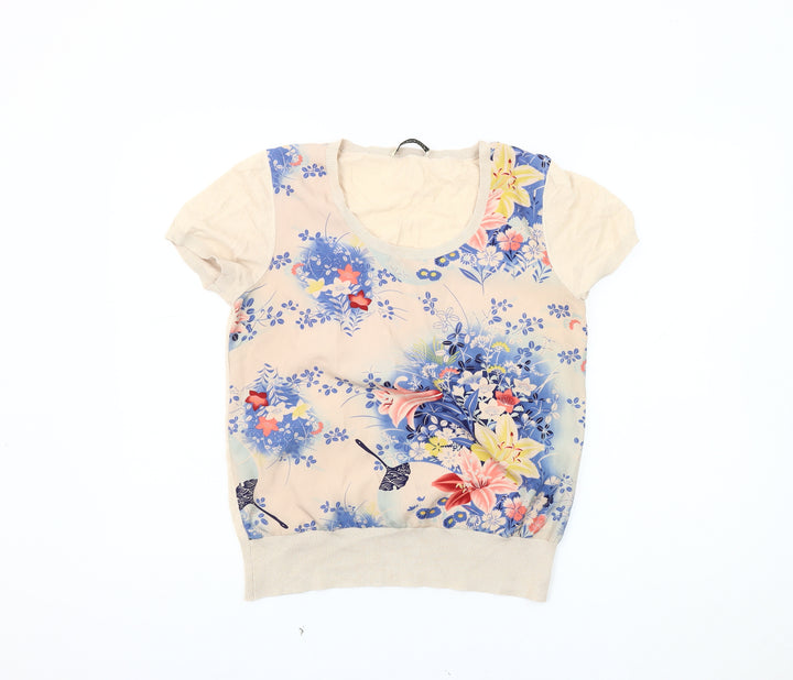 Oasis Women's Multicoloured Floral Pullover Knit Jumper M