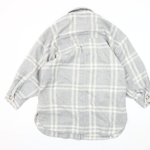 Pull&Bear Women's Grey Plaid Jacket Size S UK
