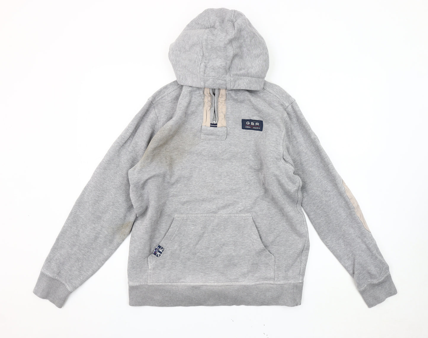 Crew Clothing Co Men’s Grey Pullover Hoodie Size S