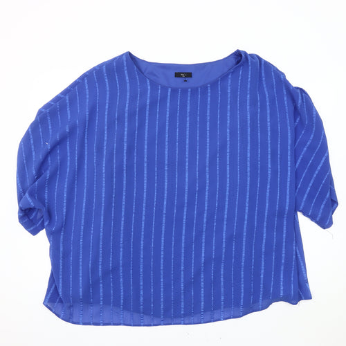M&Co Women's Blue Cropped Blouse Size 24