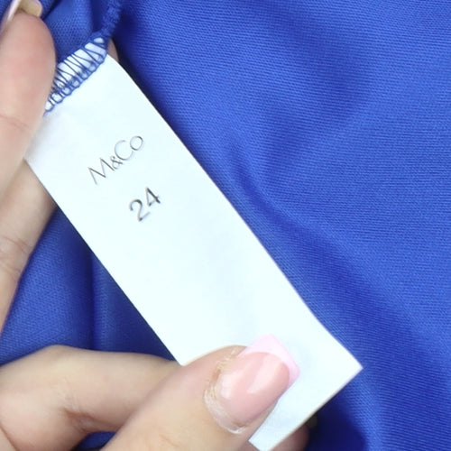 M&Co Women's Blue Cropped Blouse Size 24