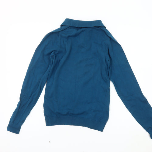 Next Men's Blue XS Henley Jumper, Geometric Pattern