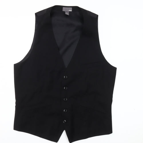 H&M Men's Black Suit Waistcoat Size 40R Formal