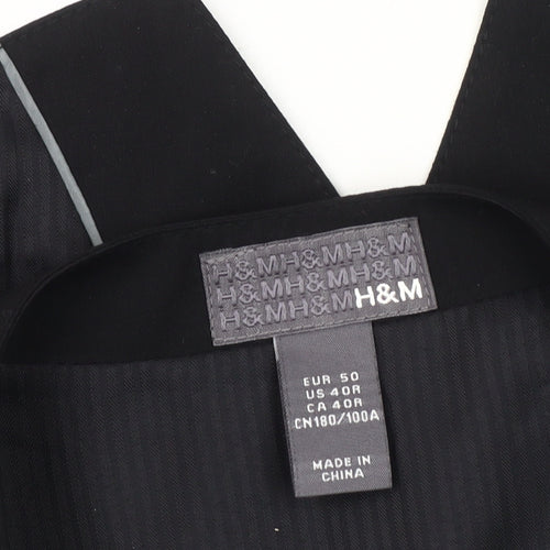H&M Men's Black Suit Waistcoat Size 40R Formal
