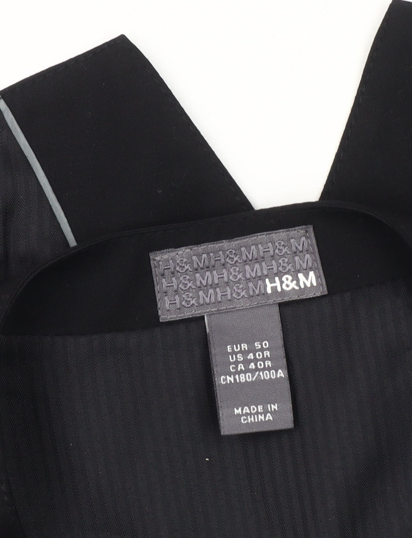 H&M Men's Black Suit Waistcoat Size 40R Formal