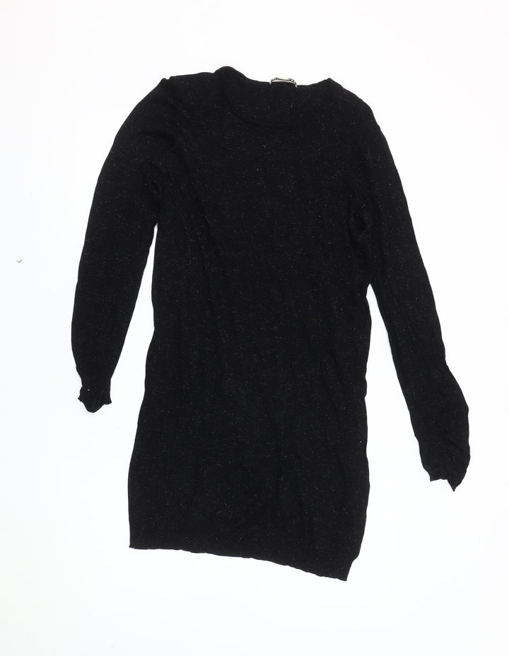 Whistles Black Knit Dress - UK 8, Long Sleeve, Women