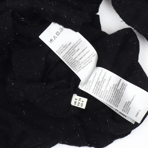 Whistles Black Knit Dress - UK 8, Long Sleeve, Women