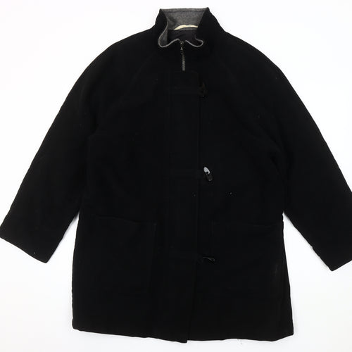 Marks and Spencer Women’s Black Coat Size 14 Zip Toggle
