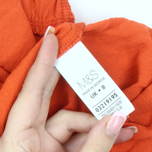 Marks and Spencer Women's Orange Dress, Size 8