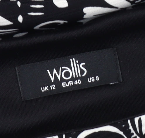 Wallis Women's Black Geometric Sheath Dress Size 12