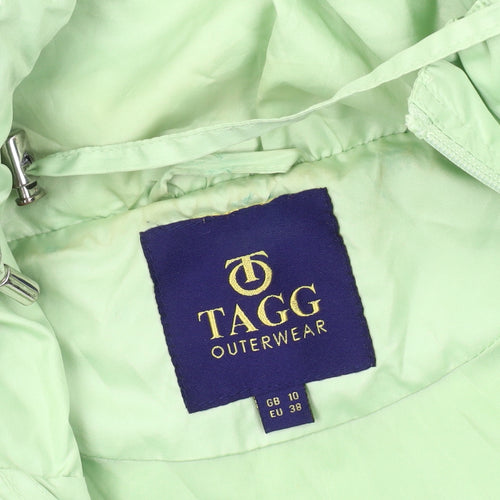 TAGG Women's Green Hooded Rain Coat Size 10