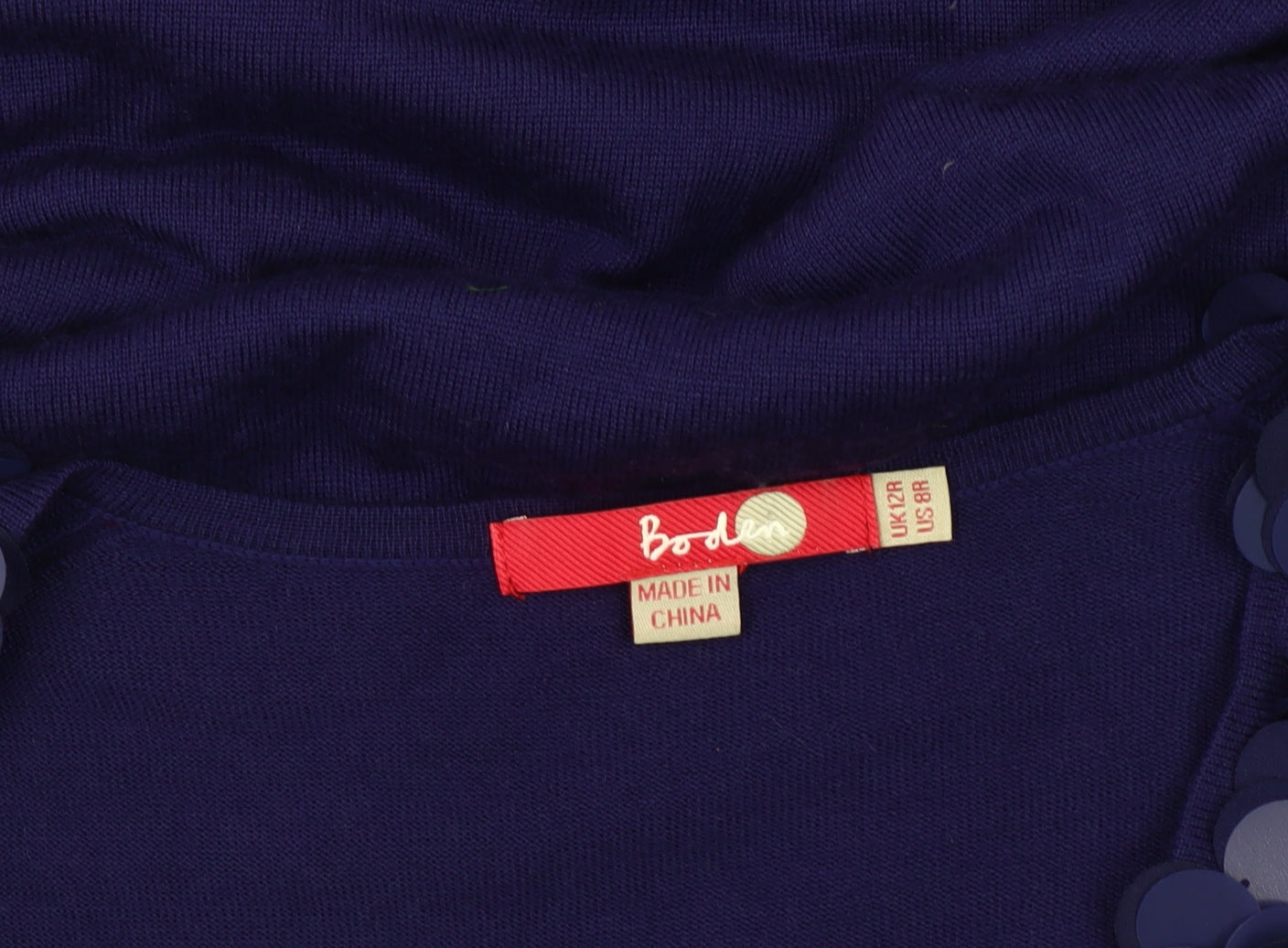 Boden Women's Blue V-Neck Sequin Dress Size 12