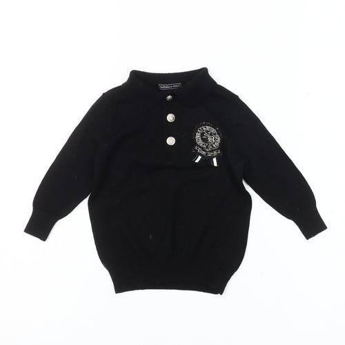Nicholas & Bears Unisex Black Wool Jumper 18-24 Months