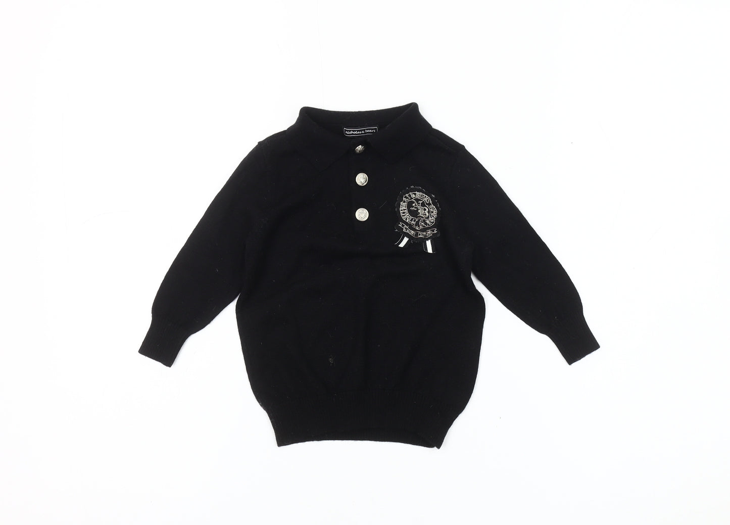 Nicholas & Bears Unisex Black Wool Jumper 18-24 Months