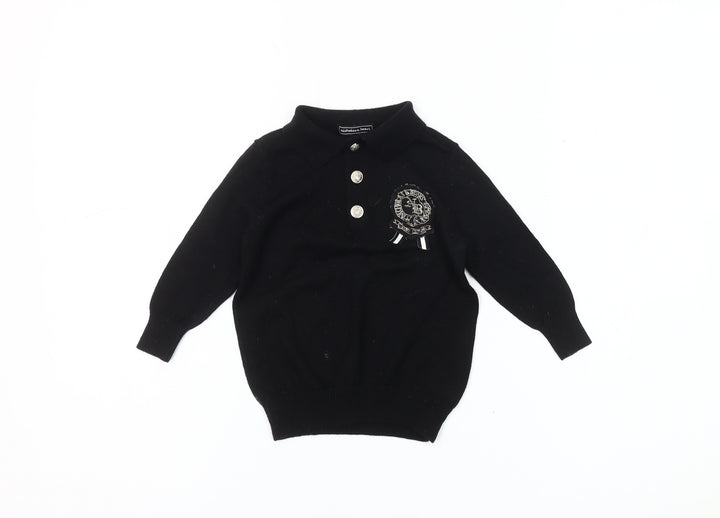 Nicholas & Bears Unisex Black Wool Jumper 18-24 Months