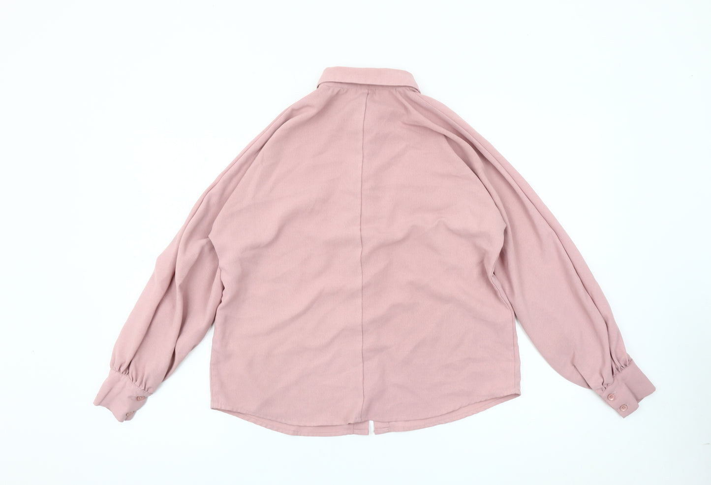 boohoo Women's Pink Button-Up Shirt, Size 6, Classic Style