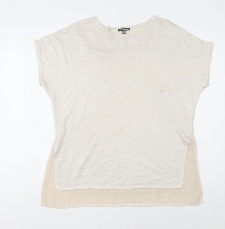 Warehouse Women's Beige Sleeveless Jumper Size 12