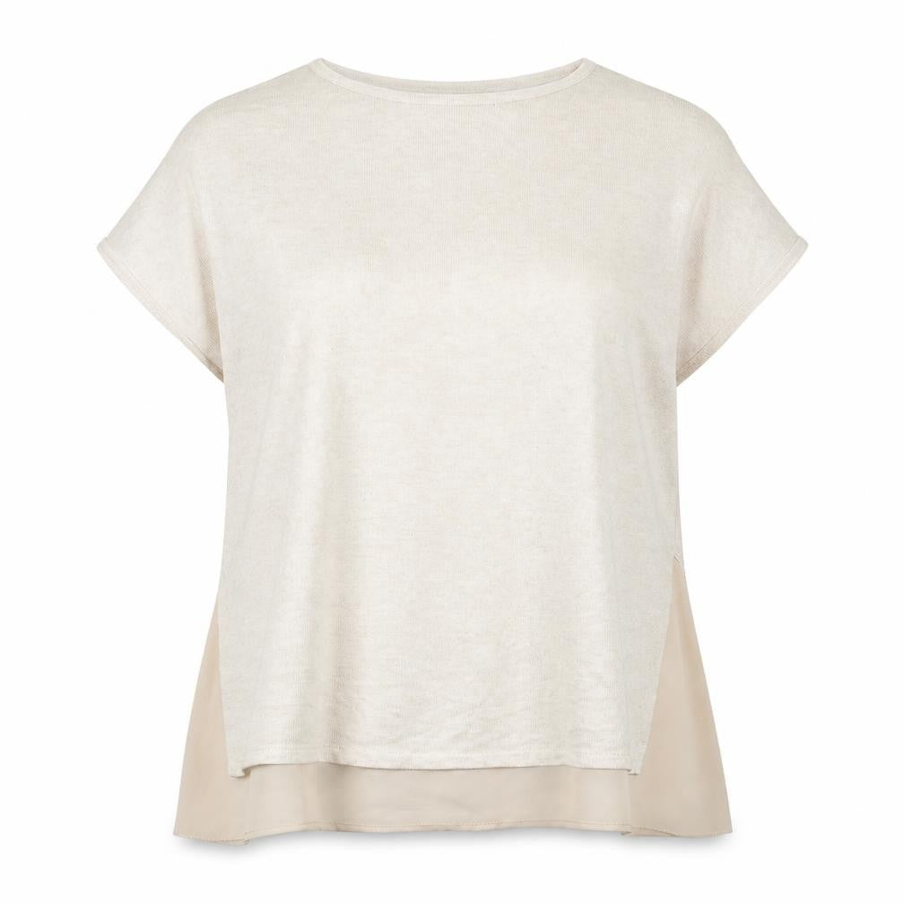 Front view of Warehouse Women's Beige Sleeveless Jumper, size 12