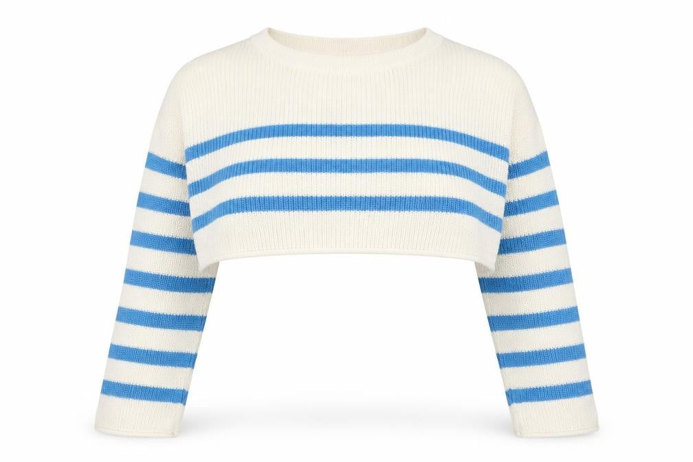 Front view of Zara Women's Ivory Striped jumper S